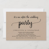 結婚式後のパーティー、ラスティック クラフト エロープメント 招待状 (正面)