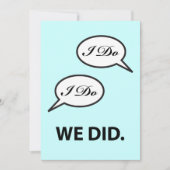 結婚式後のパーティー 私も私も私たちはもうしました 招待状 (正面)