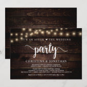 結婚式後のパーティー、駆け落ちスタイルのカード 招待状 (正面/裏面)
