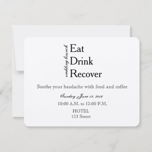 結婚式後のブランチへの招待 招待状 (正面)