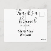 結婚式後のブランチ　シンプル名日付 ポストカード (裏面)