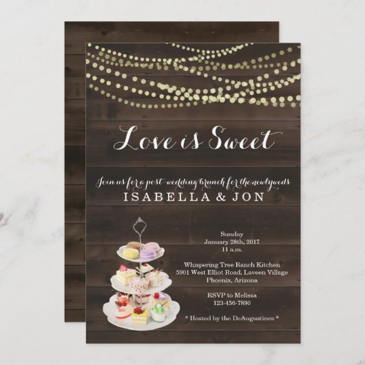 結婚式後のブランチ 愛は朝に最も甘い 招待状 (正面/裏面)