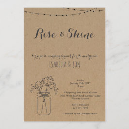 結婚式後のブランチ　朝の光　クラフト紙の背景 招待状