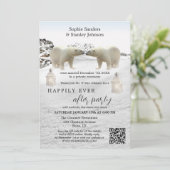 結婚式後のホッキョクグマQRコード写真招待状 招待状 (スタンド正面)