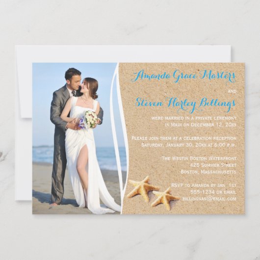 結婚式後のリセプションのみの写真テンプレート招待状 招待状 (正面)