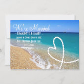 結婚式後のリセプションパーティー サニー ビーチ シーン 招待状 (正面)