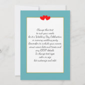 結婚式後のリセプションパーティー サニー ビーチ シーン 招待状 (裏面)