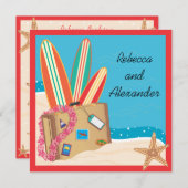 結婚式後のリセプション招待状(目的地) 招待状 (正面/裏面)