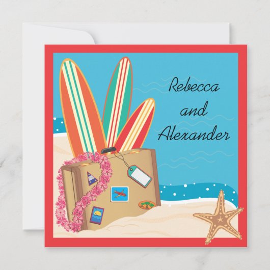 結婚式後のリセプション招待状(目的地) 招待状 (正面)