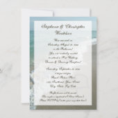 結婚式後のリゾートビーチハート 招待状 (裏面)