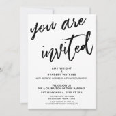 結婚式後の披露宴へのご招待 手書き風招待状 招待状 (正面)