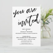 結婚式後の披露宴へのご招待 手書き風招待状 招待状 (スタンド正面)