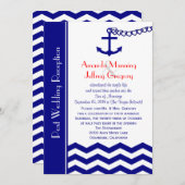 結婚式後の披露宴招待状 海軍 ネイビー 招待状 (正面/裏面)