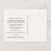 結婚式後の披露宴　おめでたい日を保存しよう　クリーム 案内ポストカード (裏面)