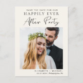 結婚式後の披露宴　おめでたい日を保存しよう　クリーム 案内ポストカード (正面)