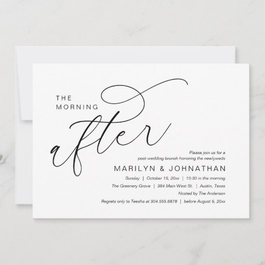 結婚式後の朝食会招待状「The Morning After」 招待状 (正面)