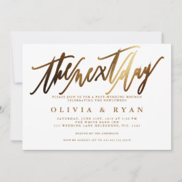 結婚式後の朝食会翌日のゴールド 招待状