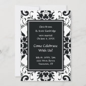 結婚式後の発表パーティー招待状 ダマスク 招待状 (正面)