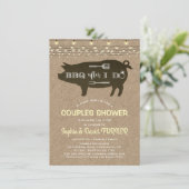 結婚式後の素朴なBBQ用 麻ひも ライト 招待状 (スタンド正面)