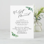 結婚式後もシンプルに　ユーカリの葉のデザインのみ 招待状 (スタンド正面)