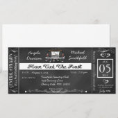 結婚式後チョークボードチケット招待状 招待状 (正面/裏面)