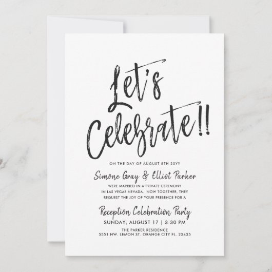 結婚式後パーティーのお知らせ 招待状 (正面)