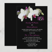 結婚式後パーティーの招待状（オーキッドのデザイン） 招待状 (正面/裏面)