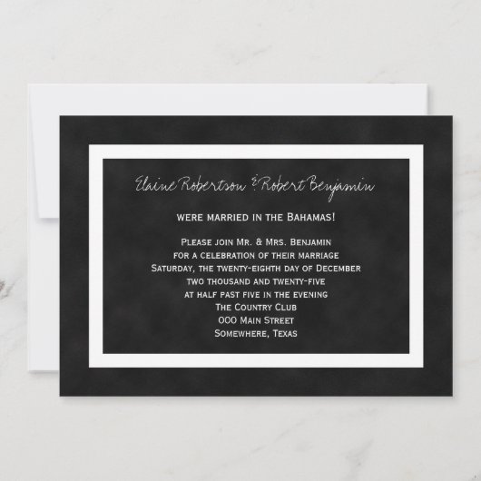 結婚式後パーティーの招待状 - ブラックボード 招待状 (裏面)