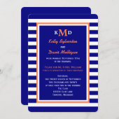 結婚式後パーティーの招待状 - 海事 招待状 (正面/裏面)