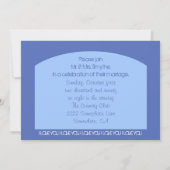 結婚式後パーティーの招待状 -- 青い車 招待状 (裏面)