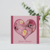 結婚式後パーティー招待状 -- ハートのオーキッド 招待状 (スタンド正面)