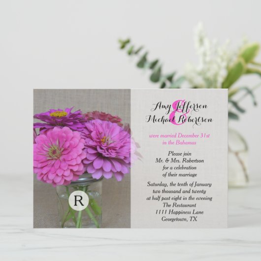 結婚式後パーティー招待状 - メイソンジャー 招待状 (スタンド正面)