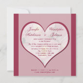 結婚式後披露宴招待状 -- ハートのオーキッド 招待状 (裏面)