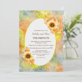 結婚式後披露宴 ラスティック サンフラワー 招待状 (スタンド正面)