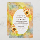 結婚式後披露宴 ラスティック サンフラワー 招待状 (正面/裏面)