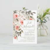 結婚式後 ウォーターカラー ブラッシュ ローズ レセプション 招待状 (スタンド正面)
