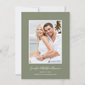 結婚式後 ウォーターカラー ブラッシュ ローズ レセプション 招待状 (裏面)