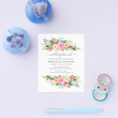 結婚式後 ブルンチ 水彩 ローズ ガーデン チラシ (シングル)