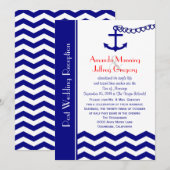 結婚式後 披露宴 招待状 航海 ネイビー (正面/裏面)