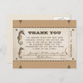 結婚式感謝していのヴィンテージチケット ポストカード (正面/裏面)