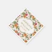 結婚式披露宴エレガントヴィンテージフローラ スタンダードカクテルナプキン (角)