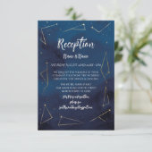 結婚式披露宴 星のサイン ネイビー ゴールド エンクロージャーカード (スタンド正面)