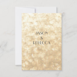 結婚式招待の返信カード（ゴールド） 出欠カード