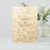 結婚式招待の返信カード（ゴールド） 出欠カード (スタンド正面)