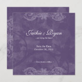 結婚式招待セーブザデートアンティークバラシルバーp セーブザデート (正面/裏面)