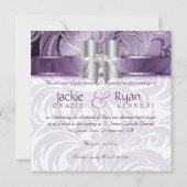 結婚式招待リーフフローラパープルシルバーボウ2 招待状 (裏面)