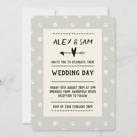 結婚式招待状おもしろいモダンデザイン 招待状 (正面)