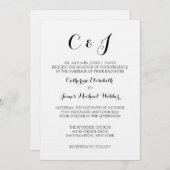 結婚式招待状が花嫁フォーマルの両親を表現 招待状 (正面/裏面)