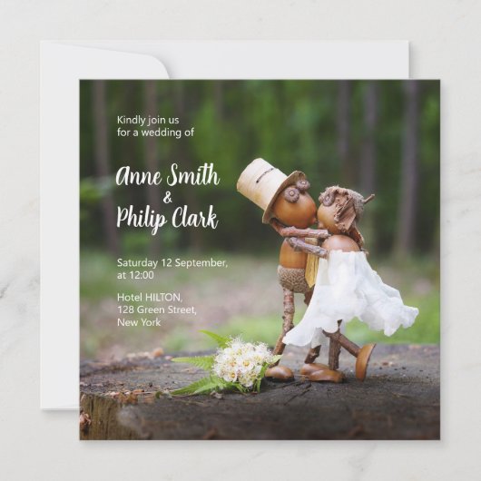 結婚式招待状とアコーン小人恋 招待状 (正面)