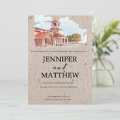 結婚式招待状とウォーターカラー会場絵画ズ 招待状 (スタンド正面)